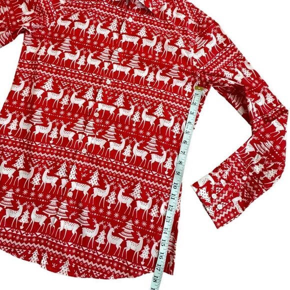Simon Banks Christmas Holiday Reindeer Button Up Mens Long Sleeve Shirt SM NWOT - Picture 8 of 8